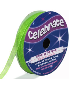 Cinta de organza Celebrate verde anís - 6 mm x 8 m