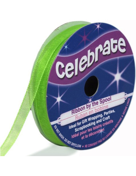 Cinta de organza Celebrate verde anís - 6 mm x 8 m