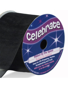 Cinta de organza Celebrate negra - 32 mm x 5 m