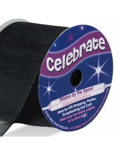 Cinta de organza Celebrate negra - 32 mm x 5 m