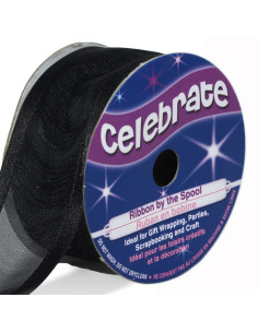 Cinta de organza Celebrate negra - 25 mm x 4 m
