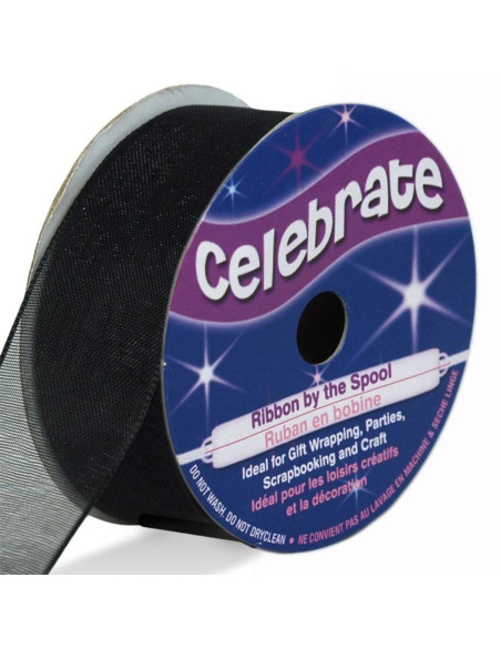 Cinta de organza Celebrate negra - 20 mm x 5 m