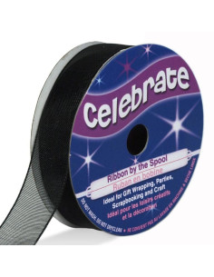 Cinta de organza Celebrate negra - 12 mm x 6 m