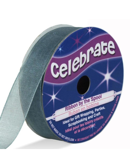 Cinta de organza Celebrate gris - 12 mm x 6 m