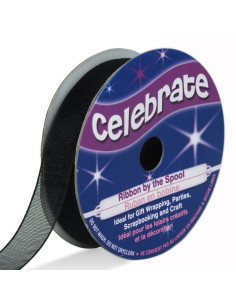 Cinta de organza Celebrate negra - 9 mm x 8 m