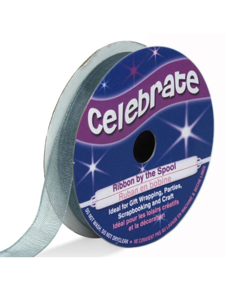 Cinta de organza Celebrate gris - 9 mm x 8 m