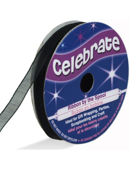 Cinta de organza Celebrate negra - 6 mm x 8 m