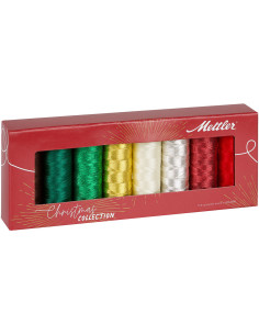 Estuche de 8 hilos de coser metalizados X-Mas Collection Mettler ®