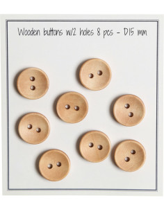 Paquete de 8 botones de madera deep 15 mm