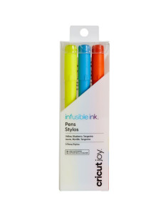 Bolígrafos amarillo, azul y naranja Infusible Ink Cricut Joy