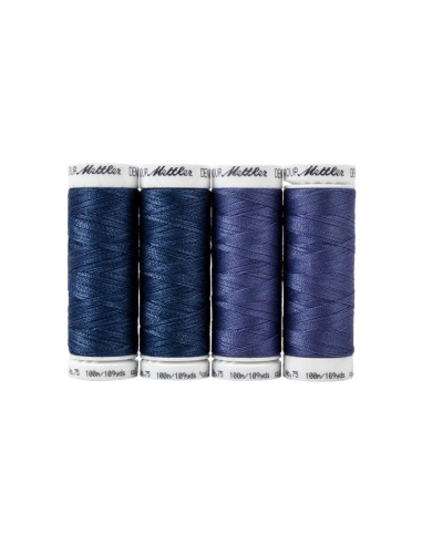 Estuche de 4 hilos de coser Denim Mettler