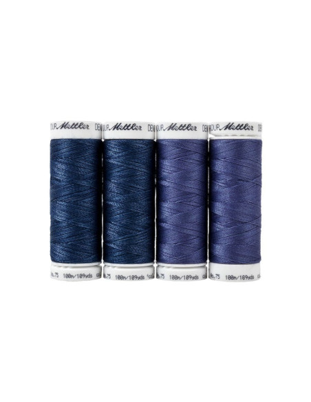 Estuche de 4 hilos de coser Denim Mettler