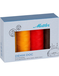 Estuche de 4 hilos de coser Denim Terra Mettler