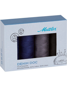 Estuche de 4 hilos para coser Denim oscuro Mettler