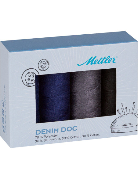 Estuche de 4 hilos para coser Denim oscuro Mettler