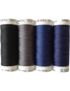 Estuche de 4 hilos para coser Denim oscuro Mettler 2