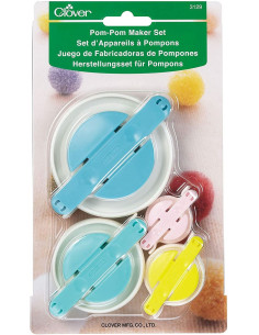 Juego de 4 aparatos para hacer pompones Clover