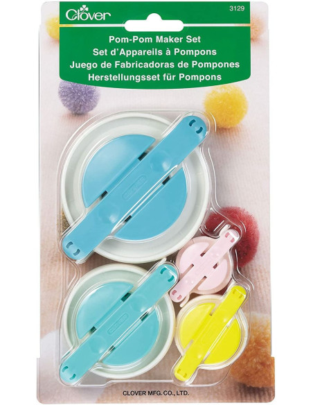 Juego de 4 aparatos para hacer pompones Clover