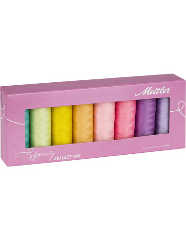 Estuche de 8 hilos de coser de poliéster 200m Spring Mettler ®