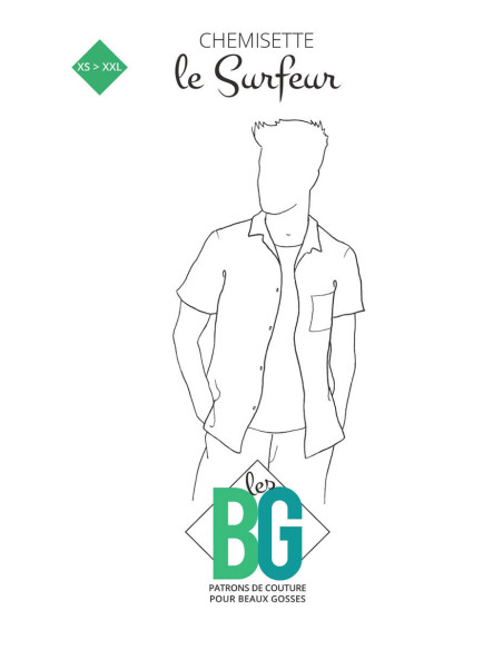 Patrón de camisa de hombre Le Surfeur - Les BG