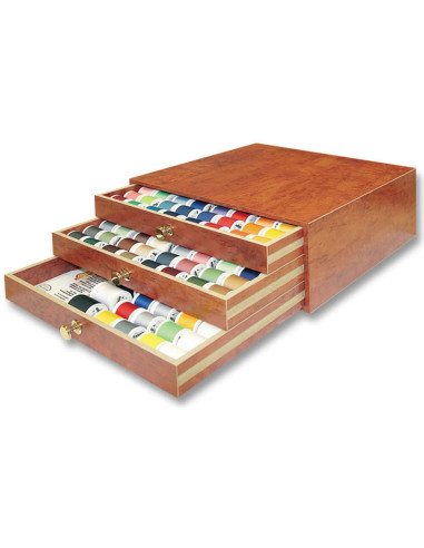 Cofre tesoro hilos de coser Aerofil Madeira