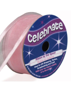 Cinta de organza Celebrate rosa - 25 mm x 4 m