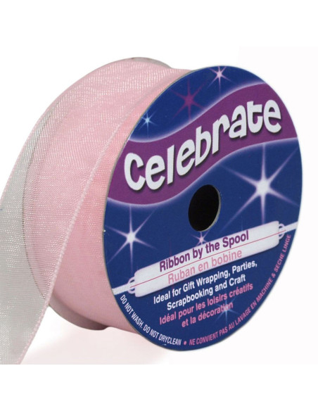 Cinta de organza Celebrate rosa - 20 mm x 5 m