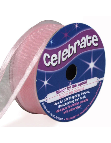Cinta de organza Celebrate rosa - 20 mm x 4 m