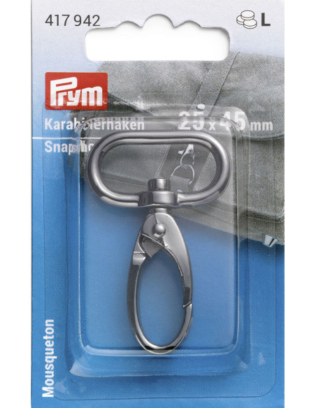 Mosquetón de metal 25 x 45 mm - Bruni brillante