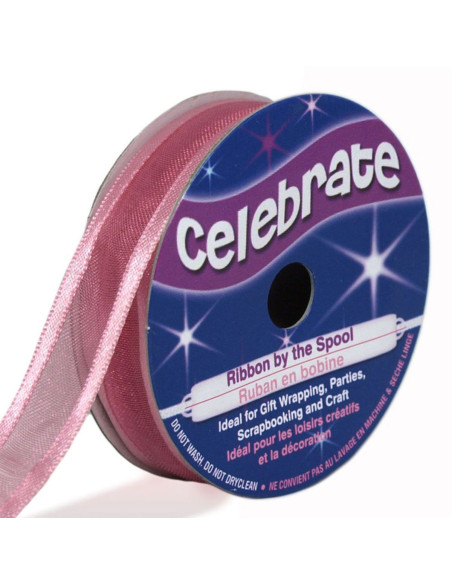 Cinta de organza Celebrate rosa - 12 mm x 5 m