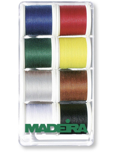 Caja de hilos de coser 100 m Aerofil Extra Fuerte Madeira