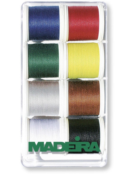 Caja de hilos de coser 100 m Aerofil Extra Fuerte Madeira