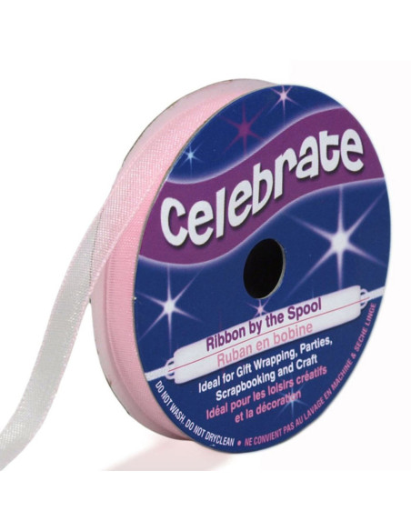 Cinta de organza Celebrate rosa - 6 mm x 8 m