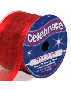 Cinta de organza Celebrate roja - 38 mm x 4 m