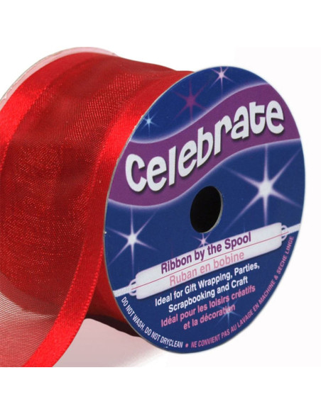 Cinta de organza Celebrate roja - 38 mm x 4 m