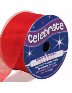 Cinta de organza Celebrate roja - 32 mm x 5 m