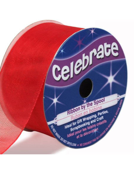 Cinta de organza Celebrate roja - 32 mm x 5 m
