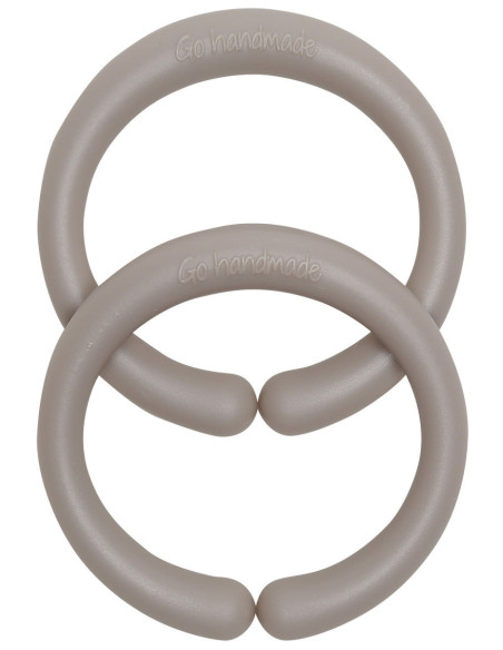 Anillos de suspensión de silicona de 60 mm para accesorios de bebé - Beige