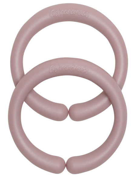 Anillos de suspensión de silicona de 60 mm para accesorios de bebé - Rosa vintage