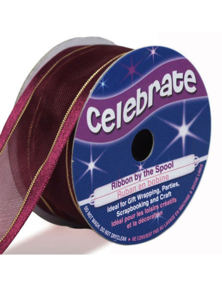 Cinta de organza Celebrate ciruela - 25 mm x 4 m