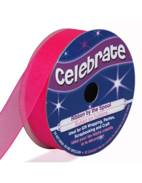 Cinta de organza Celebrate fucsia - 12 mm x 6 m