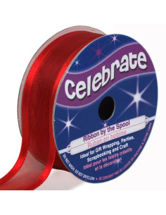 Cinta de organza Celebrate roja - 20 mm x 4 m