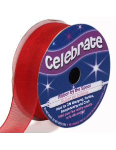 Cinta de organza Celebrate roja - 20 mm x 5 m