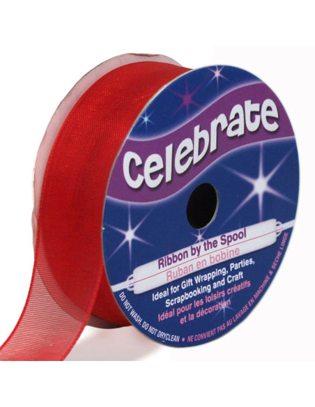 Cinta de organza Celebrate roja - 20 mm x 5 m