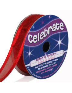 Cinta de organza Celebrate roja - 12 mm x 5 m