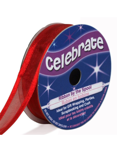 Cinta de organza Celebrate roja - 12 mm x 5 m