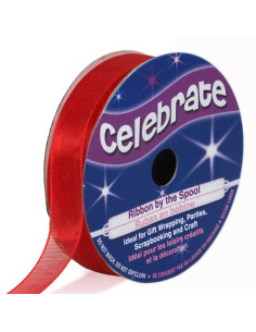 Cinta de organza Celebrate roja - 12 mm x 6 m