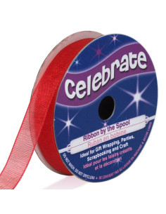 Cinta de organza Celebrate roja - 9 mm x 8 m