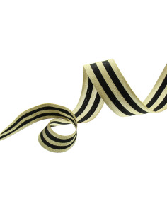 Galones de rayas metálicas - Negro y dorado