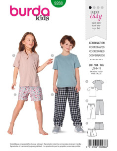 Patrón de camiseta, pantalón y short - Burda 9288